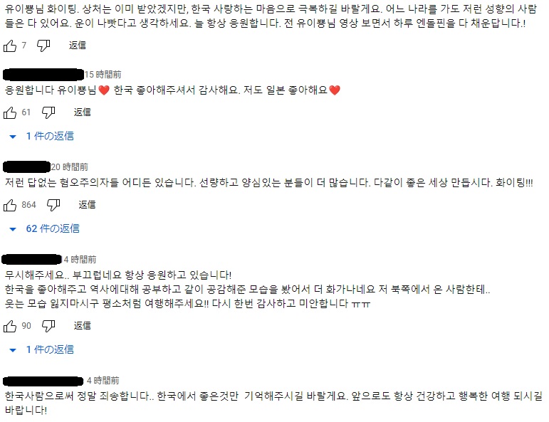 ゆいぴょんに対する韓国人ネットユーザーの反応