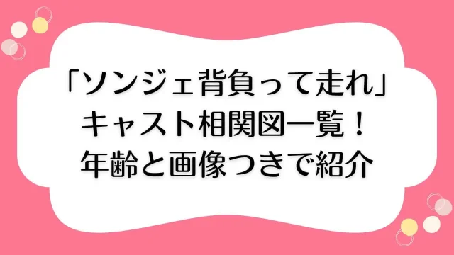 ソンジェ背負って走れ キャスト 相関図 一覧 年齢 画像