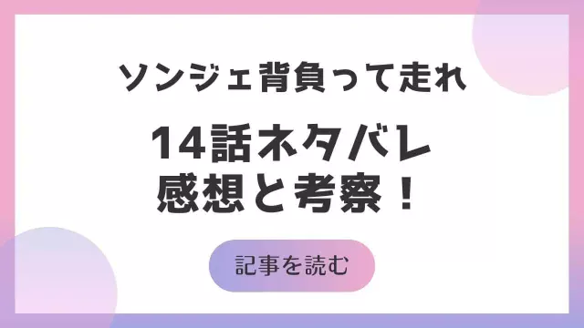 ソンジェ背負って走れ 14話 ネタバレ 感想 考察